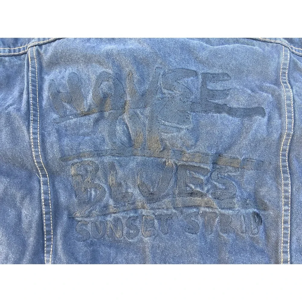 House‎ of Blues Sunset Strip Denim Jacket Mens Black Embroidered Size L